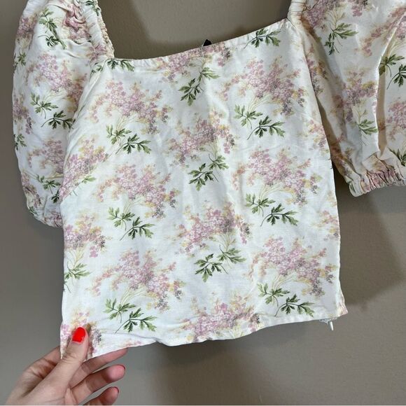 ✨ & Other Stories Women’s White Linen Blend Floral 0 - Picture 3 of 10